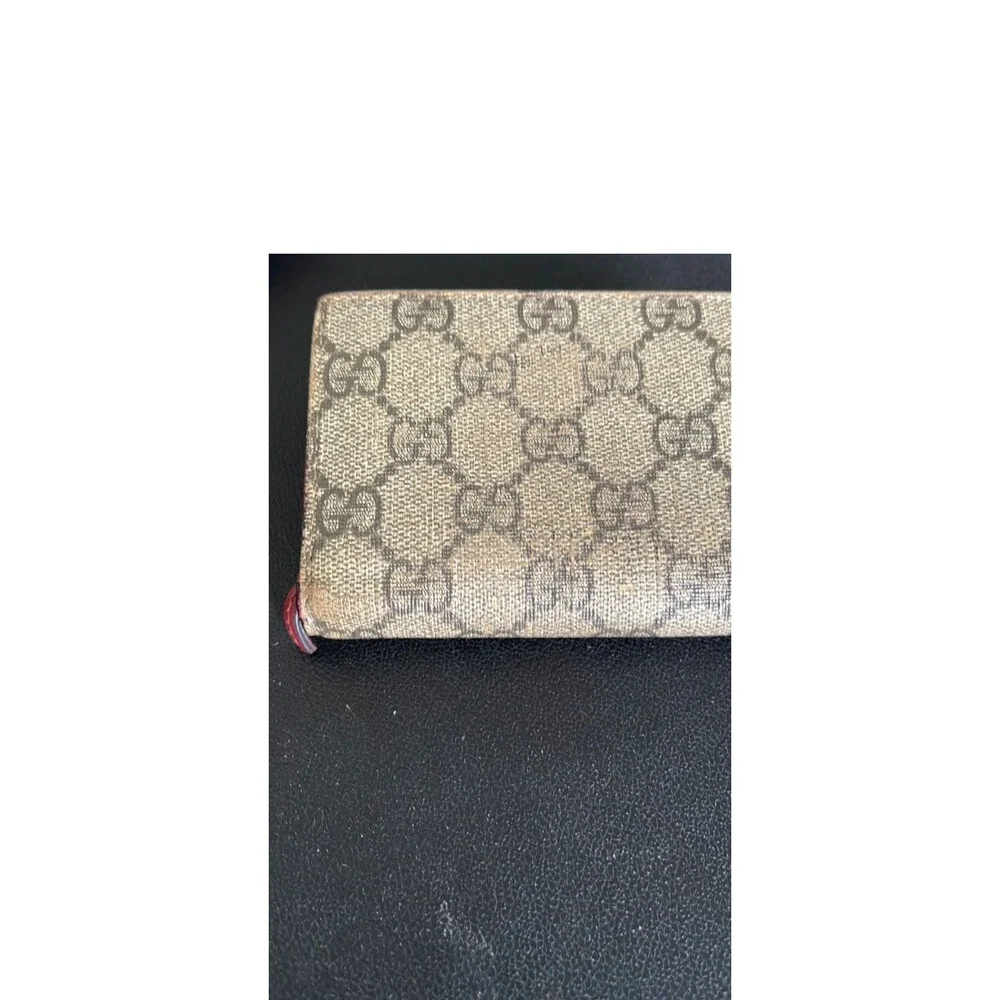 GUCCI Cherry GG Monogram Supreme Canvas Compact Bi Fold Wallet 476050 - Picture 10 of 12